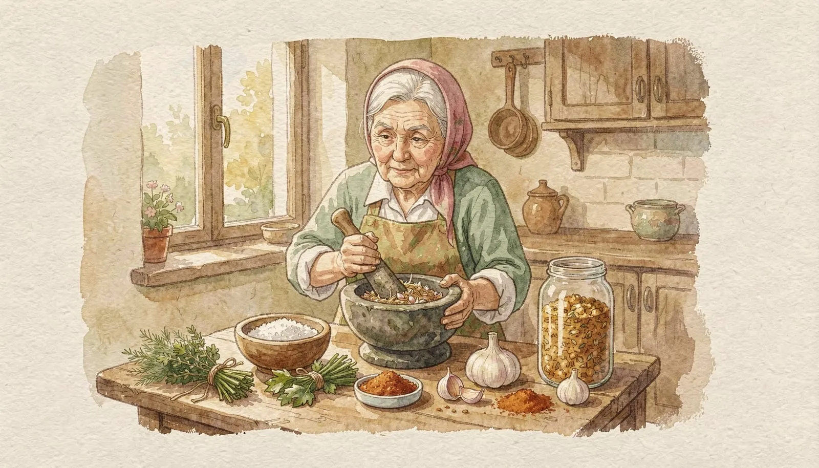 Адыгейская соль в 2026: рецепт с чесноком и травами