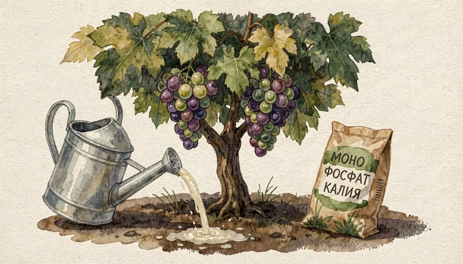Подкормка винограда летом в июле 2026: схема и рецепты