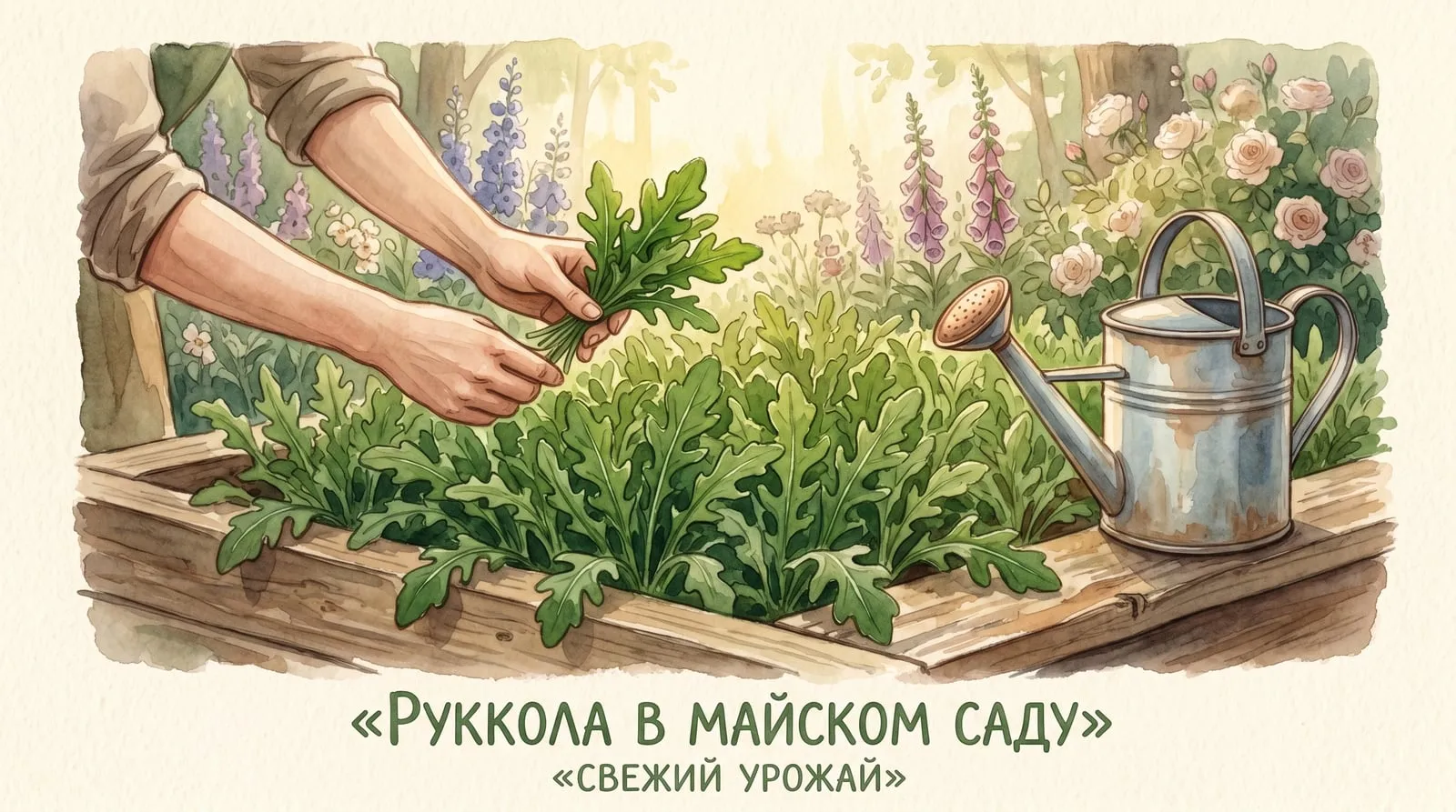 Посев рукколы в мае 2026: схема конвейера до сентября