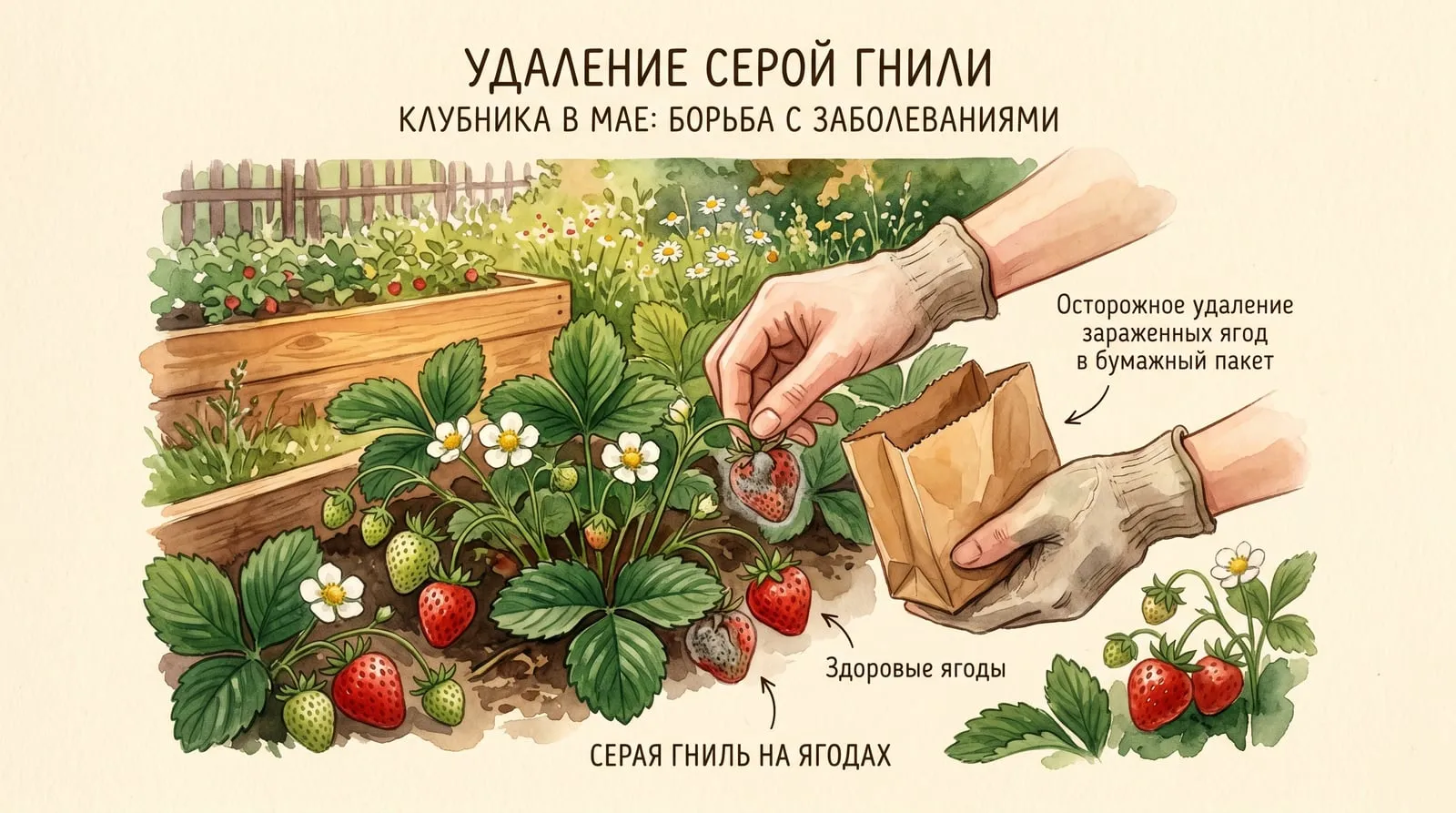 Серая гниль на клубнике в мае-июне: первые меры до распространения